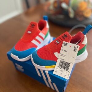 adidas ZX 360 + Lego Infant Sneakers, Bold Orange/Cloud White/Shock Blue